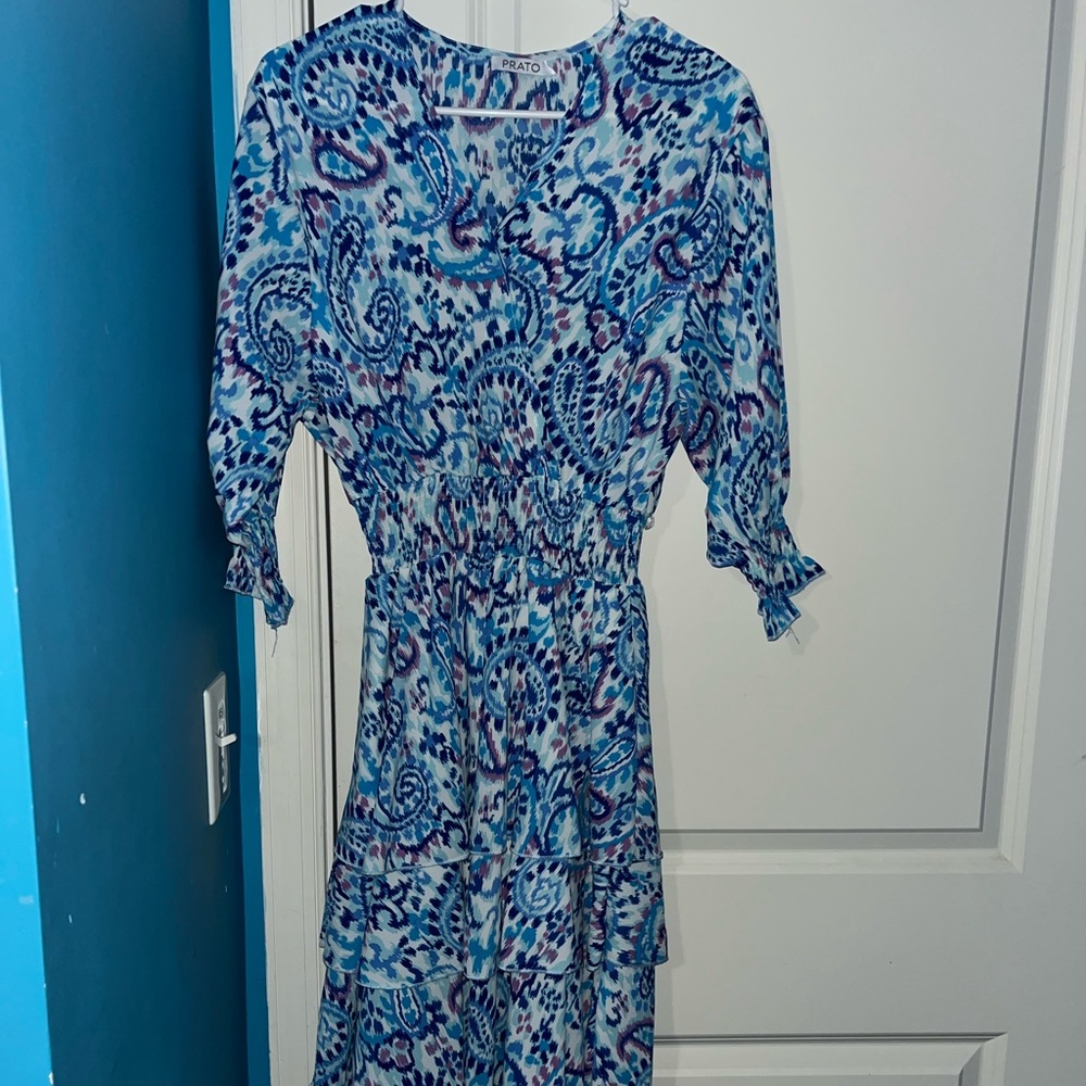 Ruffle waisted colorful dress